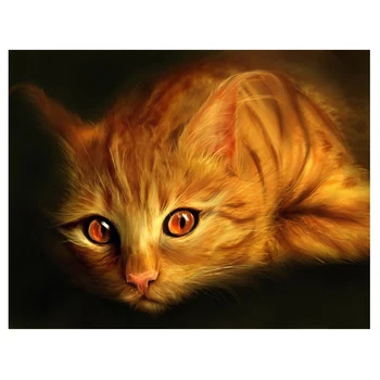 

5D DIY Diamond Embroidery Orange cat Handmade Diamond Painting Needlework Mosaic Cross Stitch Home Decor Unfinished Crafts Gifts