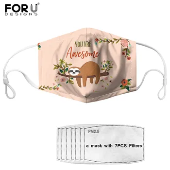 

Cute Sloth Mask and 7set Filter Windproof Mouth-muffle Australia Animal Face Masks Care Washable Cycling Face Masks