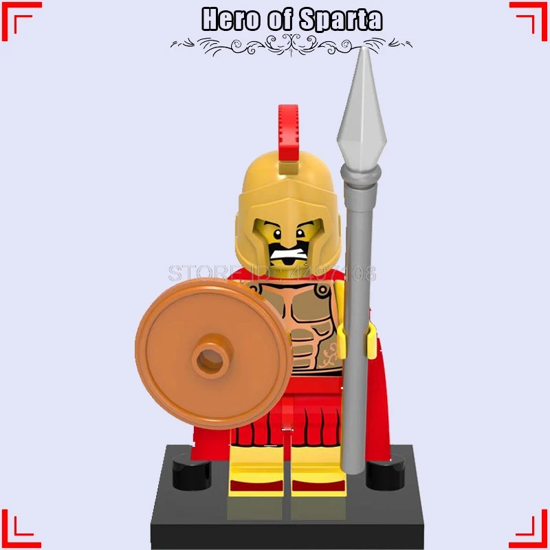 300 Спартанс Римский Воин эльф-Охотник Арес король персонаж фильма строительные технические блоки Хоббит детские игрушки звездные армейские солдаты войны - Цвет: Hero of Sparta
