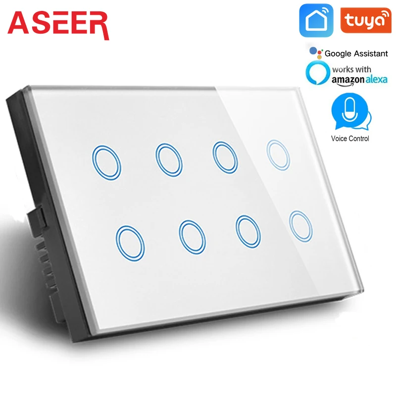 ASEER Tuya Smart Life Wi Fi выключатель управления через приложение Великобритания 110 240 В