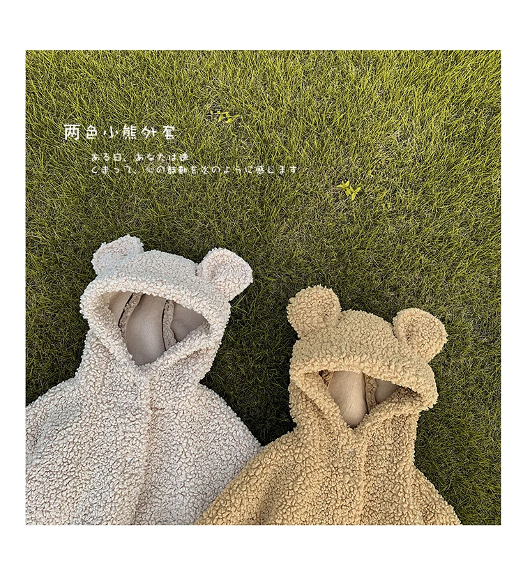 Winter new fashion baby girls hooded thicking warm Cotton padded coat Children Fur on Both Sides wear Outerwear