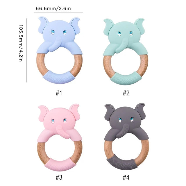 1pc Baby Toys Silicone Teether Cartoon Animal Rabbit Ring BPA Free Teething Accessories Chew Toys Food Grade Baby Teether 2