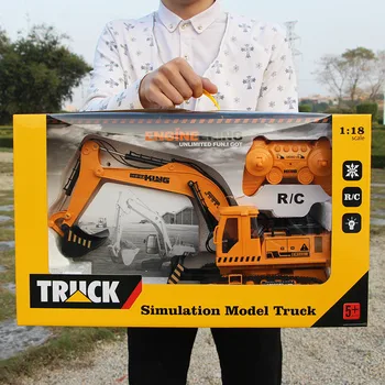 

1:18 Big Size RC Engineering Vehicle Charge Excavator Remote Control Simulation Excavator Hook Machine Children Toy Engineer Car