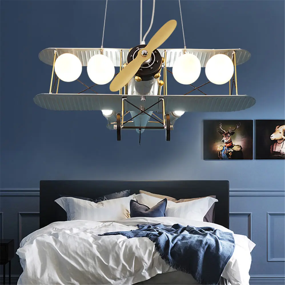 US $310.50 Cartoon Children Bluetooth Audio Airplane Chandler For Kids Bedroom Study Nursery Baby Lighting Fixture Suspension Led Luminaire