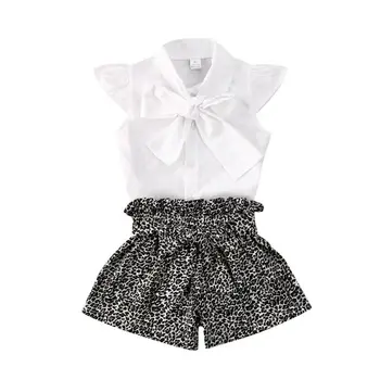 

PUDCOCO Stylish Toddler Kids Baby Girl Sleeveless Tops Leopard Shorts Pants Outfits Clothes Set Summer 1-6Y