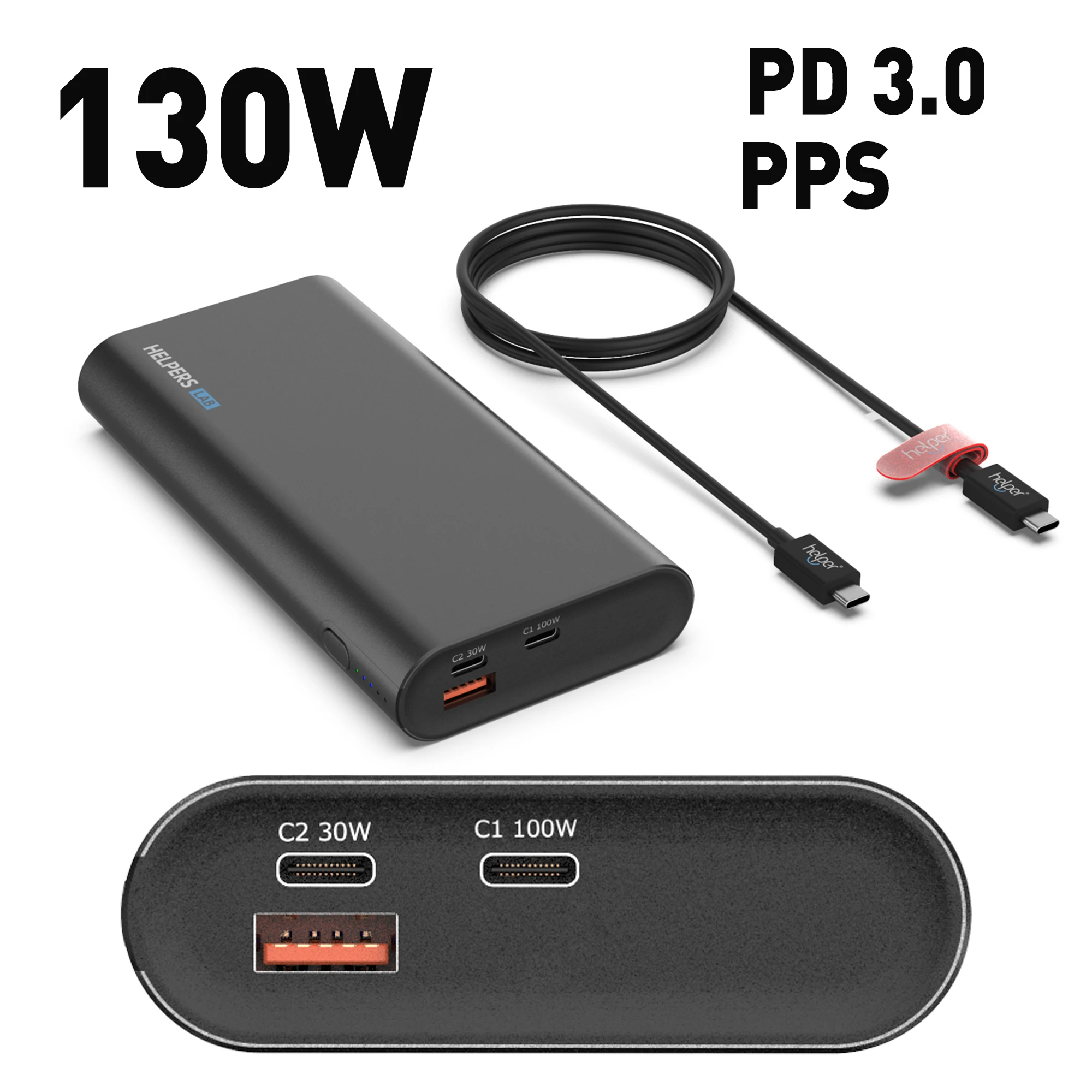 Best Deal 100W 96W 87W 65W 61W 45W 30W USB-C Power Bank with QC3.0 PD PPS for Macbook DELL XPS Galaxy S21 S20 and more USB Type-C Laptops