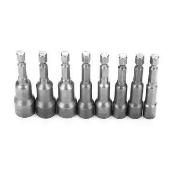 

5/9/18pcs Durable 1/4 Hexagon Shank Adapter Sleeve Set Electric Impact Driver Drill Bit Connector Conversion Bar Metric Socket