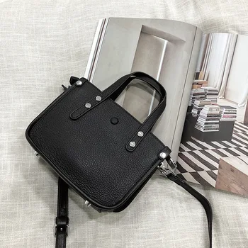 

High-quality crossbody bag pure leather cowhide shoulder bag small square bag