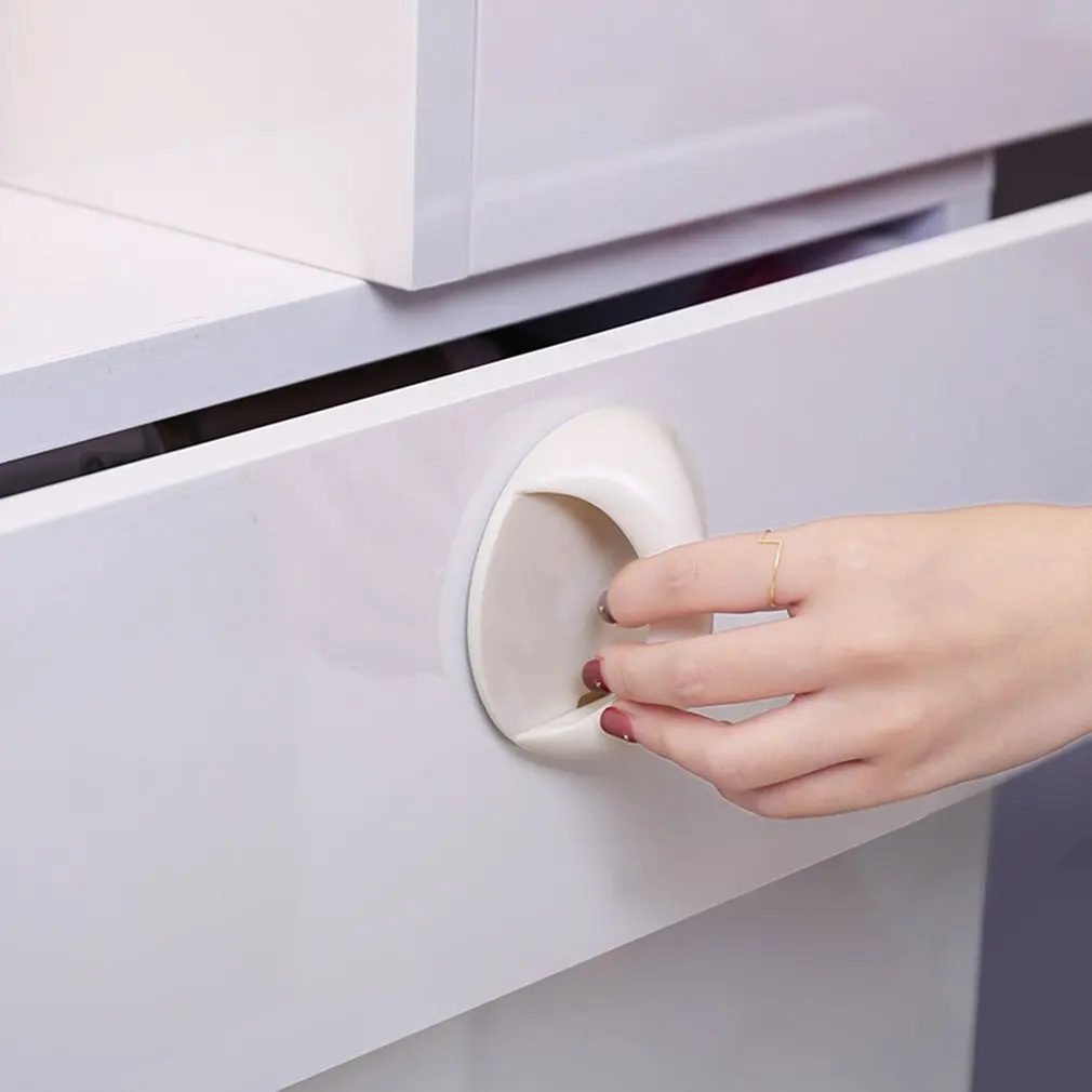 

Round Self-Stick Cabinet Drawer Handle Helper Auxiliary Kitchen Cabinet Door Window Handle Safety Guard