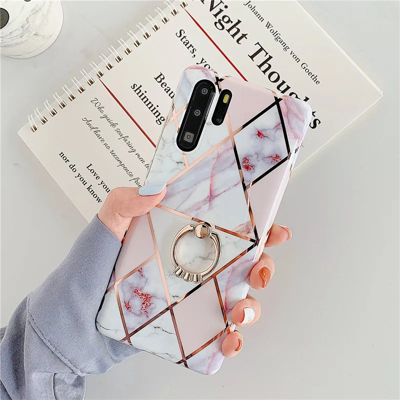 Чехол для Etui p40 lite с мраморным покрытием IMD чехол Huawei P 40 P30 P20 Mate 20 30 Lite Pro мягкий