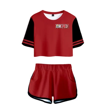 

Cosplay costume ONE PIECE Ladies Two-piece Fashion Shorts Suit clothes Women's Fashion Polyester summer Casual 2 Piece Set Women