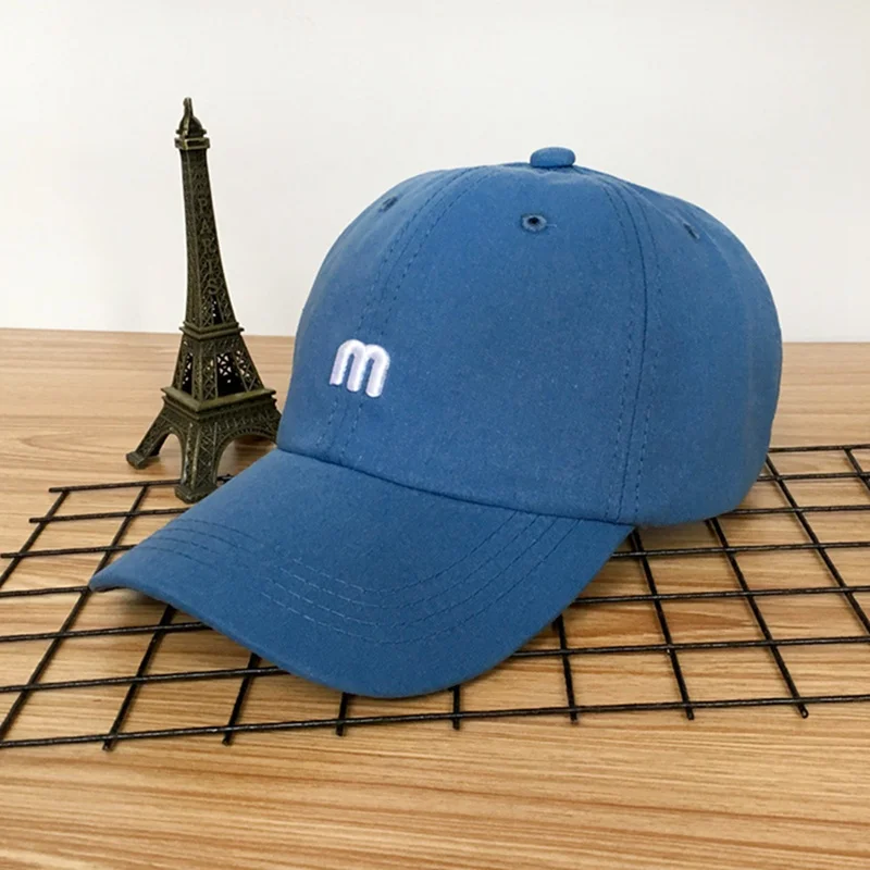 Модные хлопчатобумажные вышитые буквы M бейсбольная Кепка Snapback Кепка s Встроенная кость для мужчин и женщин уникальные кепки