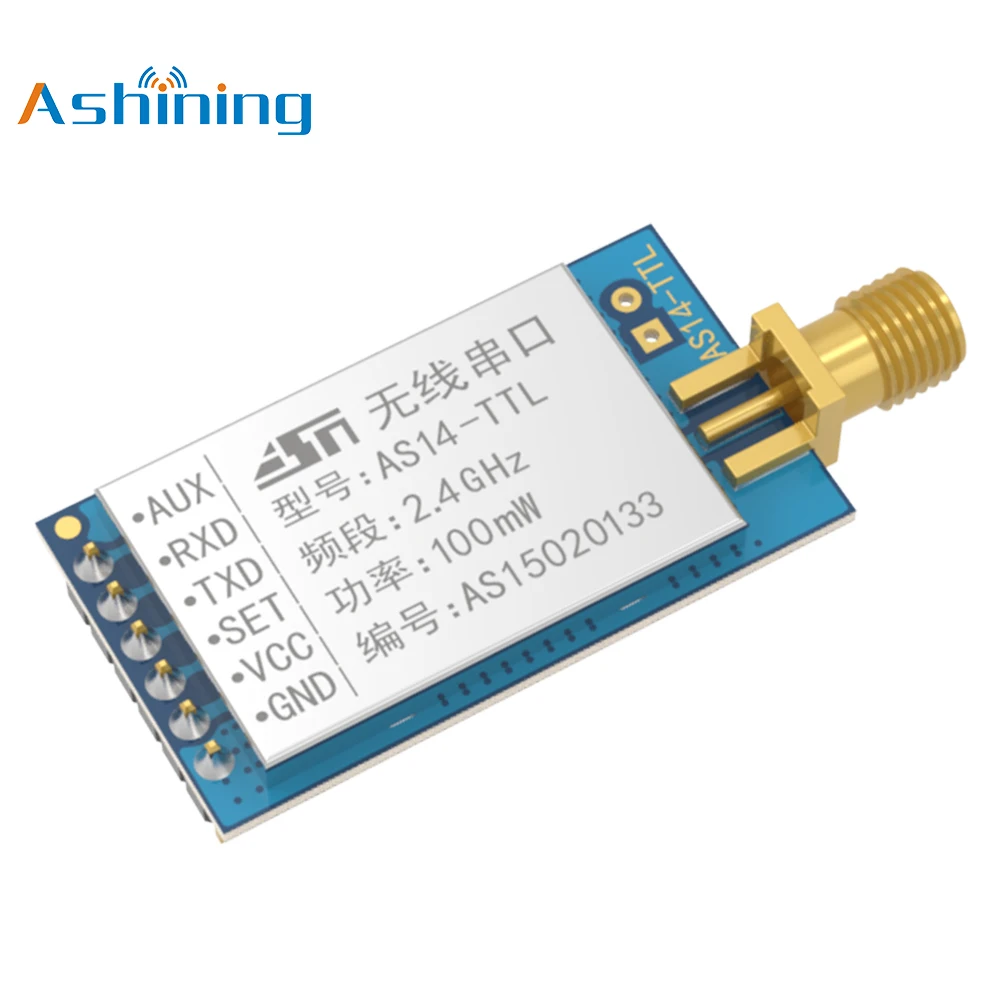 2.4GHz Industrial RF Wireless Transceiver AS14-TTL High Stability Module nRF24L01P