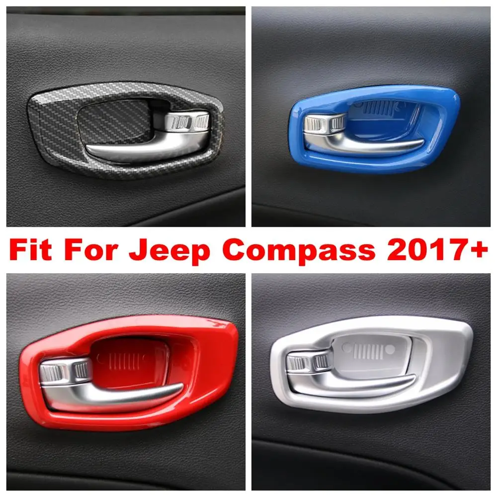 

Inner Door Handle Bowl Decoration Trim Cover Sticker For Jeep Compass 2017 - 2020 Red / Blue / Carbon Fiber / Matte Interior Kit