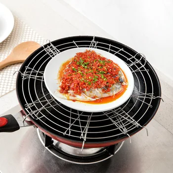 

Stainless Steel Frying Oil Control Rack Drip Drain Oil Collapsible Steaming Racks Kitchen Tools Steam Grid Rice Bun Storage Rack