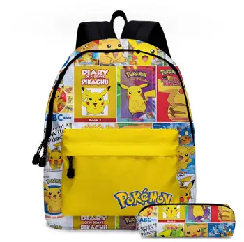 

Fashion Pokemon Pikachu Backpack Children Kids Bag Beautiful Printing Pattern Pokemon women capacity travel Bag