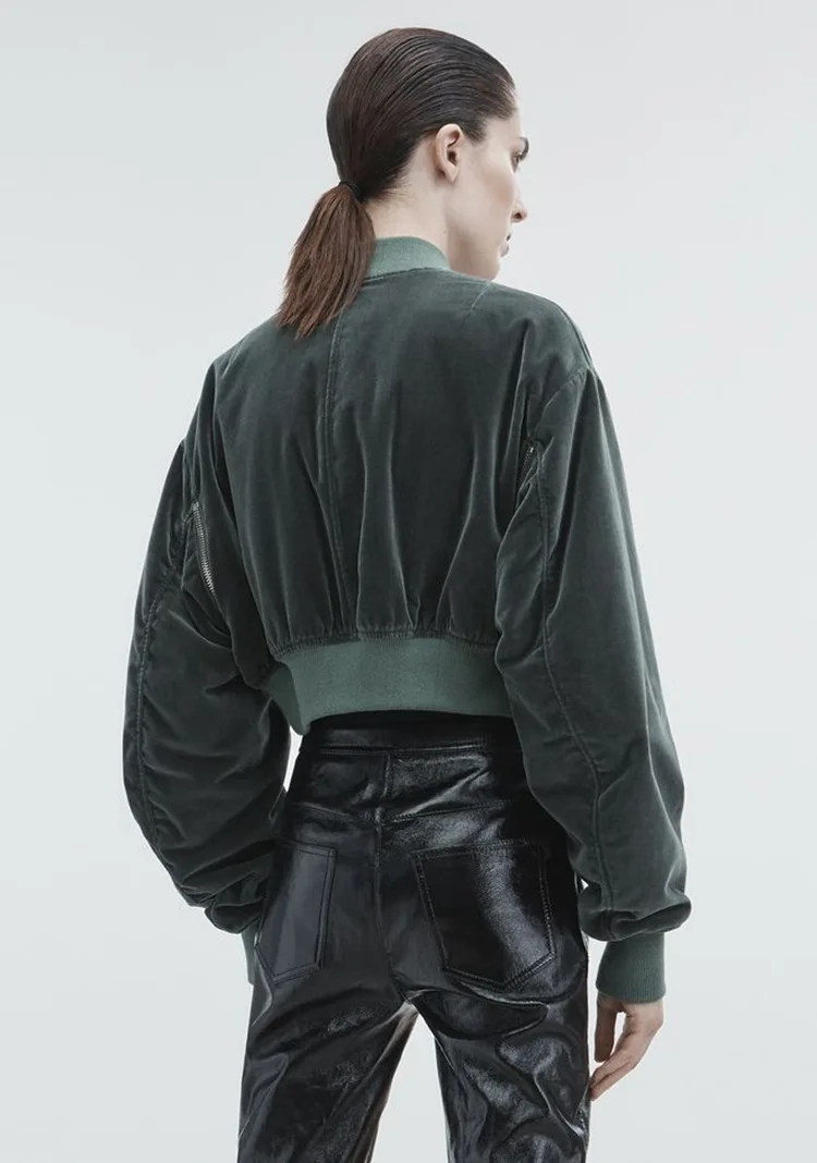 GetSpring Женское пальто бархатная двубортная бейсбольная куртка с ...