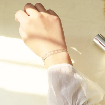 

New Multi-layer Girl Bracelet Simple Silver Color Snake Bone Chain Bracelet for Women Girl Gift