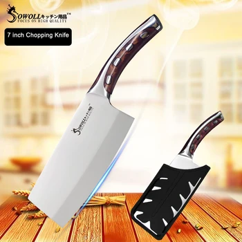 

Sowoll kitchen knife 7 inch Chopping Knives Stainless Steel Sharp Blade Comfortable Handle Cleaver Cooking Accessories Tools