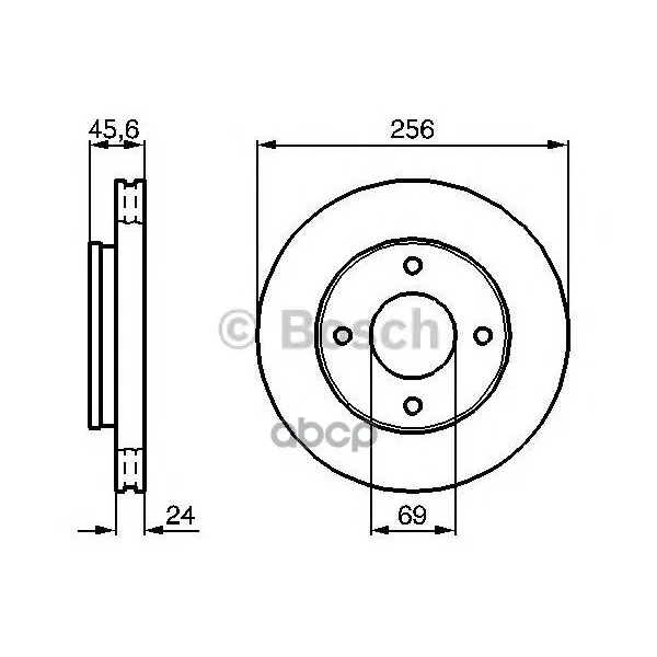 Диск Тормозной Mitsubishi: Colt Czc Кабрио 06-, Colt Vi 04- Smart: Forfour 04- Bosch арт. 0986479187