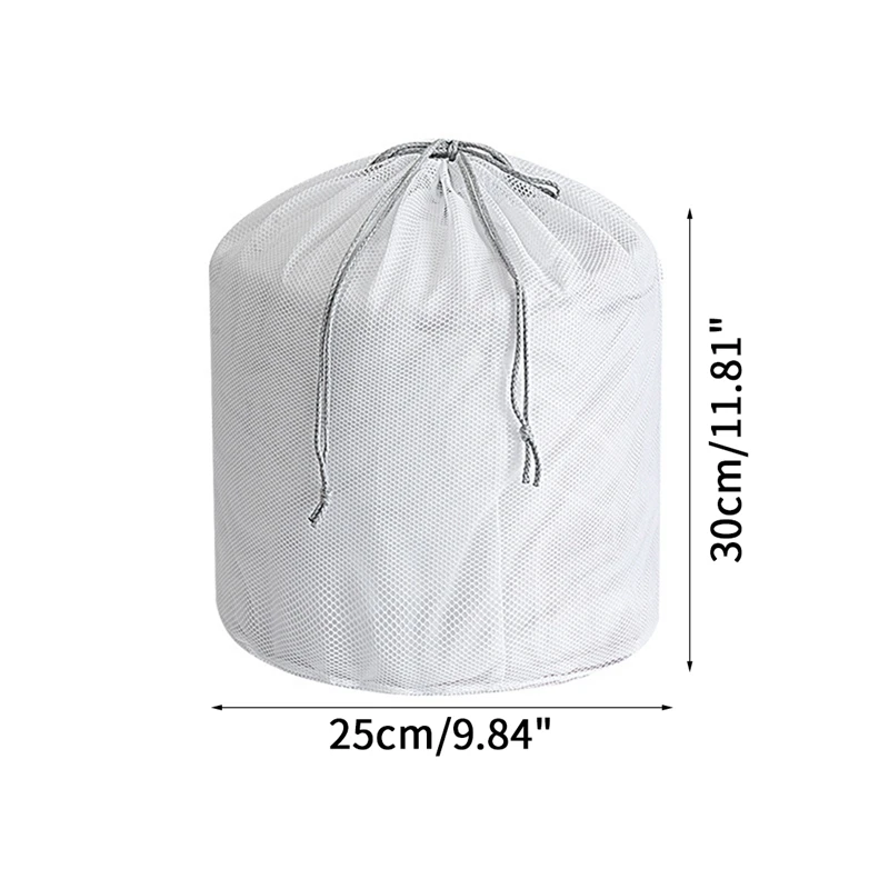 Thick mesh 25x30cm Горячая сетка мешок для стирки на шнурке для стиральной машины большая емкость Органайзеры для белья портативный дорожный мешок - Цвет: Thick mesh 25x30cm