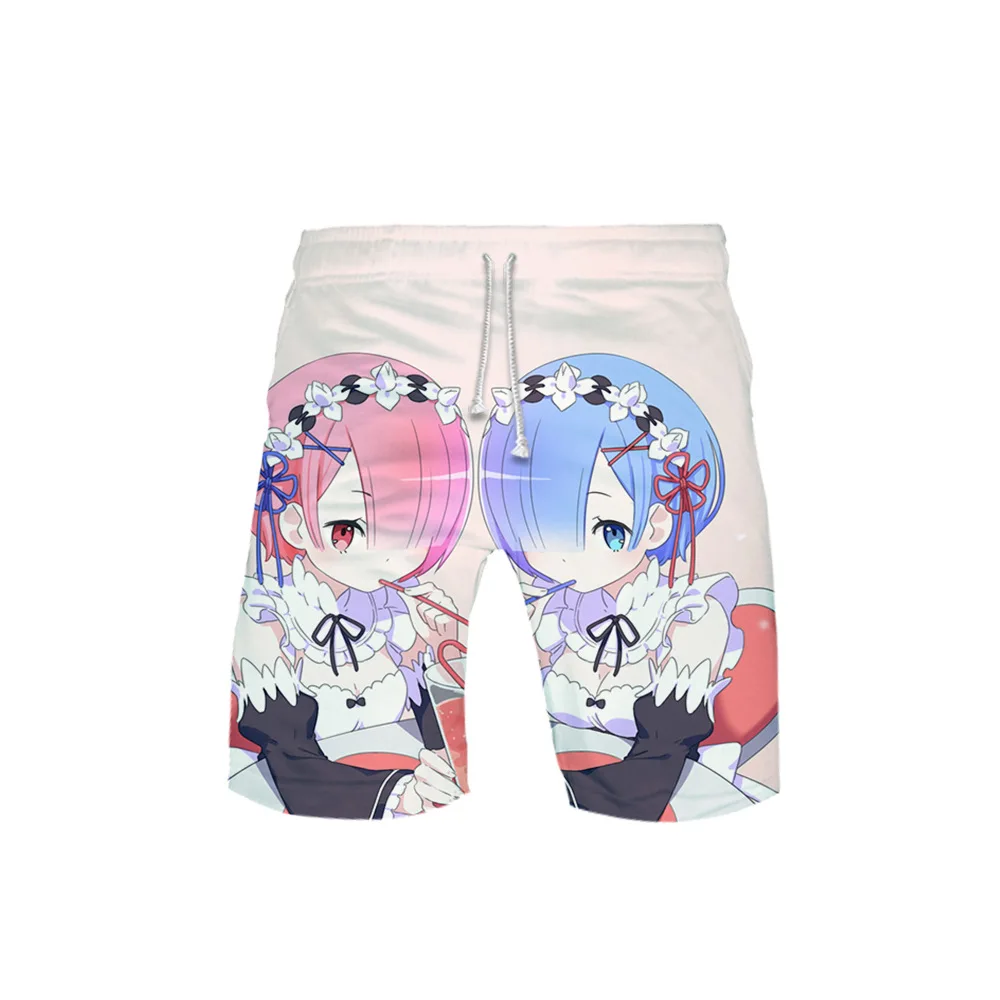 

Beach Shorts Anime Re Zero Ram Rem Short Pants Kara Hajimeru Isekai Seikatsu Underwears Men Women Kids UnderPants Anime