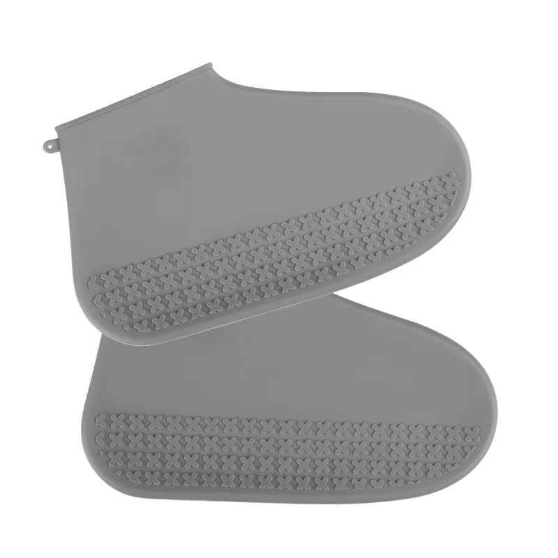 Унисекс силиконовый материал водонепроницаемый бахилы дождевые Бахилы Обувь органайзеры протекторы резиновые сапоги для улицы дождливые дни - Цвет: Grey
