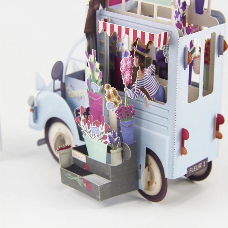  3D Pop Up Festoon Vehicle Greeting Card Christmas Valentine Birthday Invitation D08D - 4.00036E+12