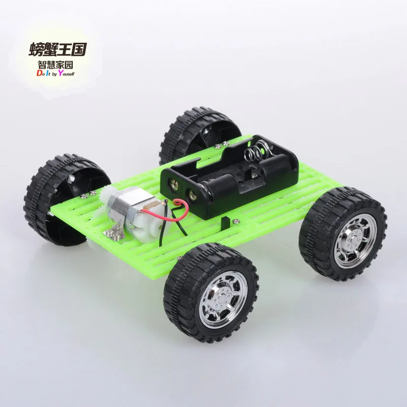 

Crab Kingdom Assembled DIY Science And Technology Hand-made Green Ordinary Version of Small Car 13 Science And Technology Small