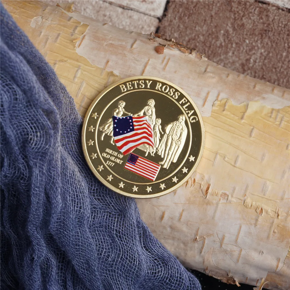 1777 США Betsy Ross флаг рождение славы Памятная коллекция монет