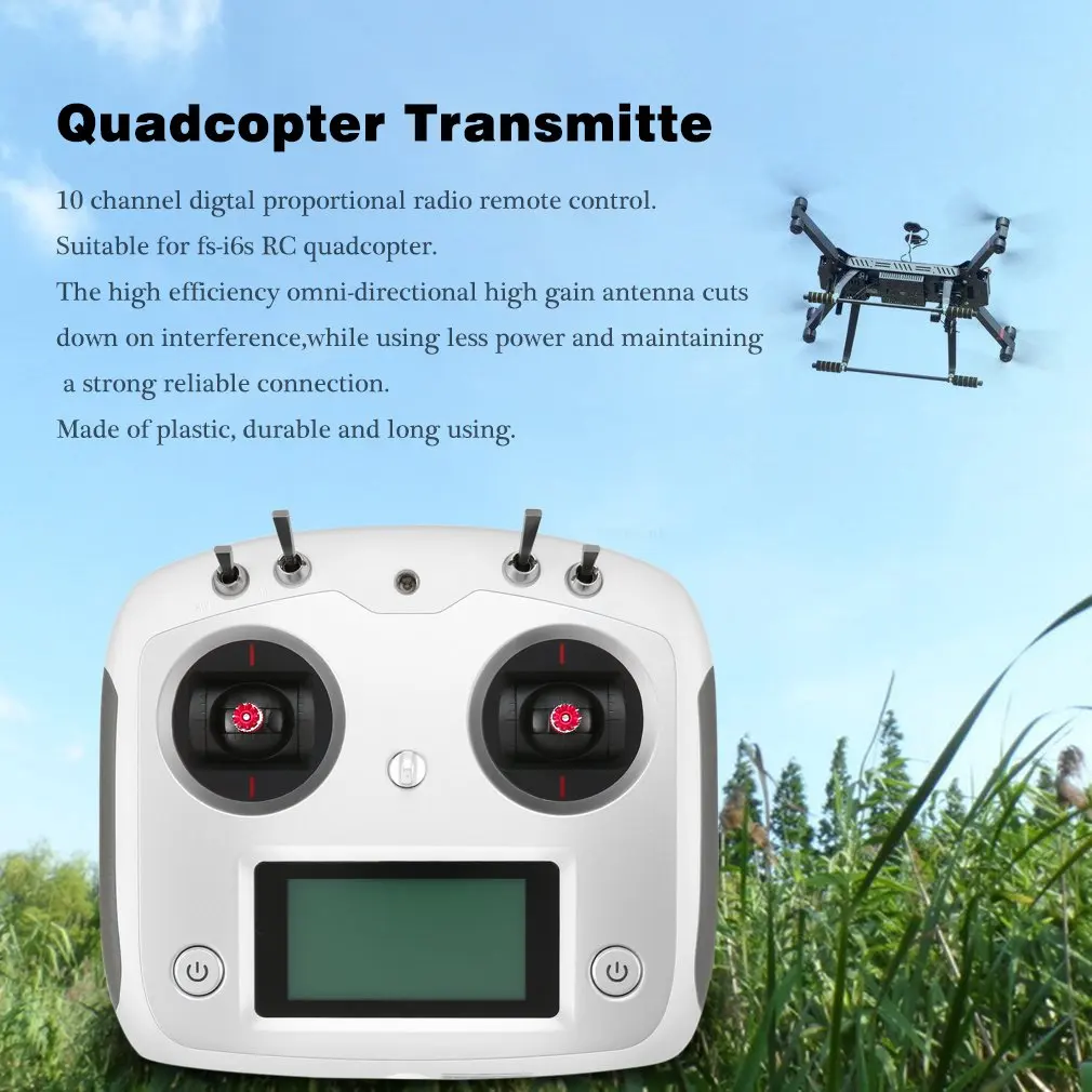 10CH 2,4G RC передатчик для квадрокоптера цифровой пропорциональный радиопульт дистанционного управления для FS-I6S Радиоуправляемый вертолет запчасти для электронных игрушек