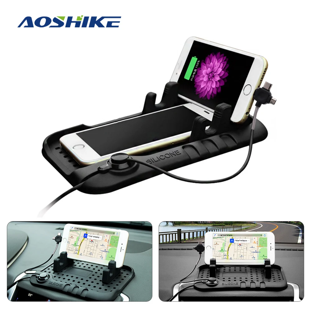 Автомобильный держатель AOSHIKE для сотового телефона с 3 головками нескользящая