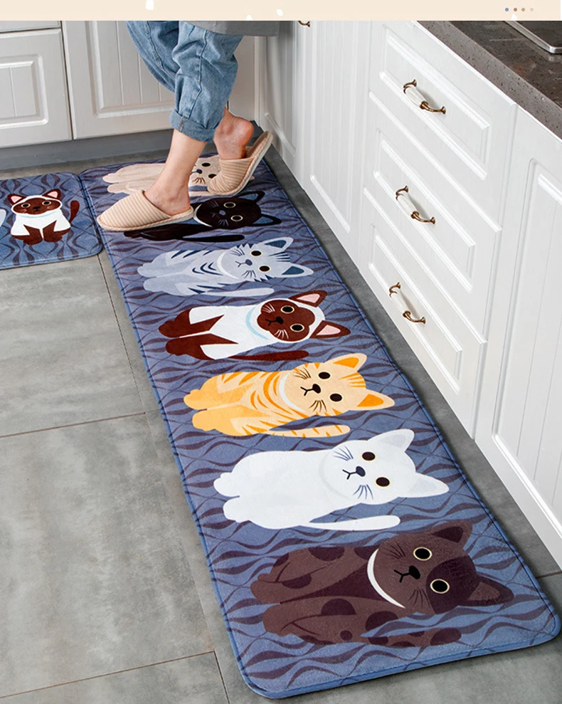 Kawaii Добро пожаловать, коврики для ванной, кухни, с рисунком кота, коврики для спальни, коврики для гостиной, Нескользящие коврики