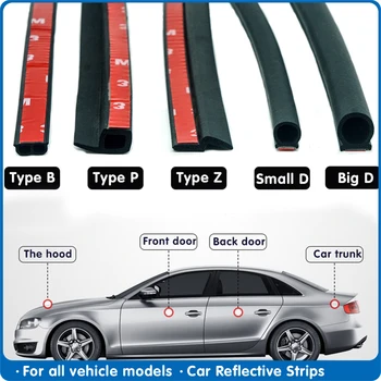 

P Z D B Type Car Door Seal weatherstripping Door Rubber Seal Strip Car Sound Insulation 4 Meters Car Rubber Rubber Sealing For
