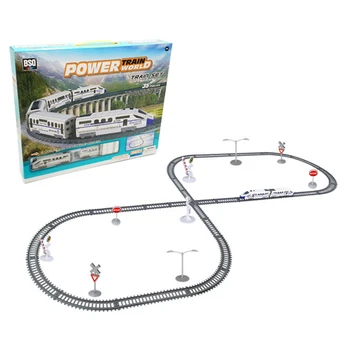 

35Pcs Simulated High-Speed Rail Trains Electric Trains Harmony Ronud Trains Toy Set - 8-Shaped Track + 2 Compartment