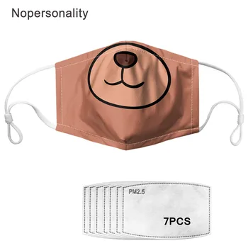 

Nopersonality Cut Cartoon Mouth Printed Mouth Mask with 7pcs Filter Anti Dust/Anti Haze PM2.5 Face Mask Reusable Mouth-muffle
