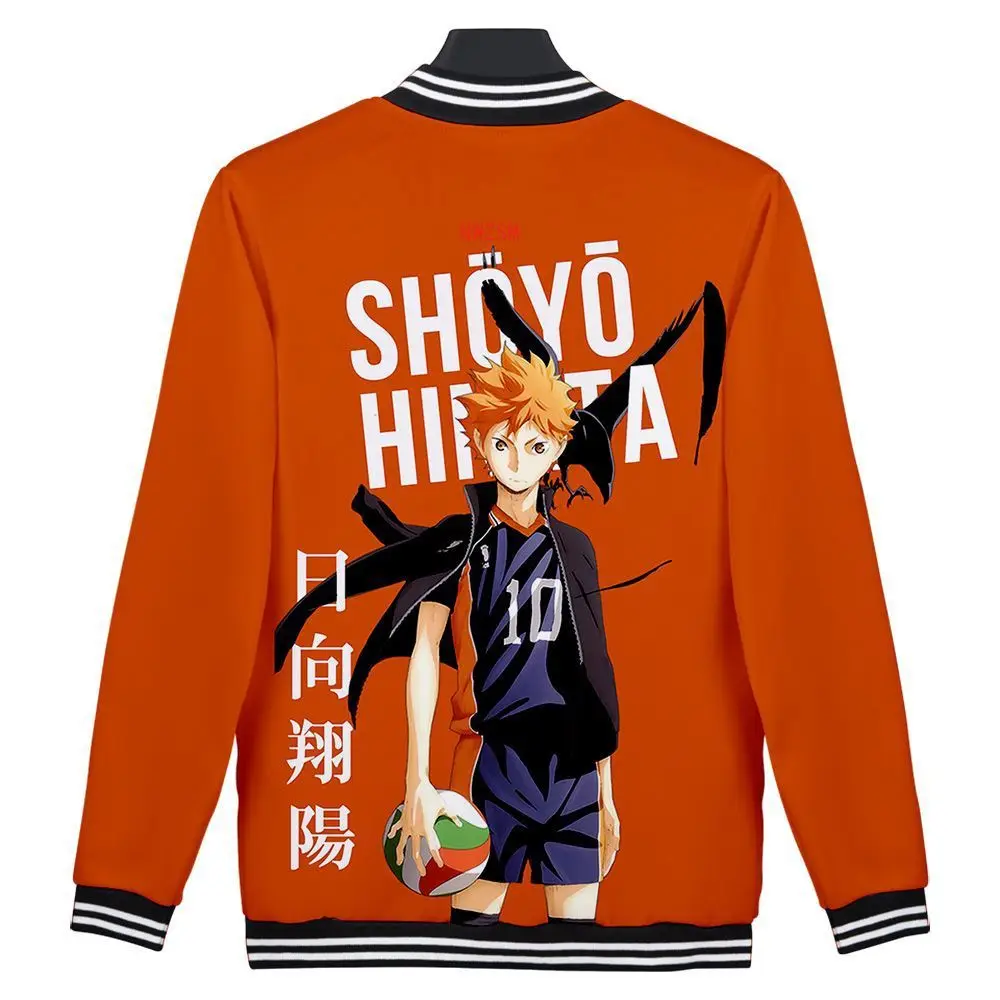 Японский Аниме Haikyuu Cosplay Костюм Karasuno High School Hinata Shoyo Kageyama Tobio 3D бейсбольная куртка
