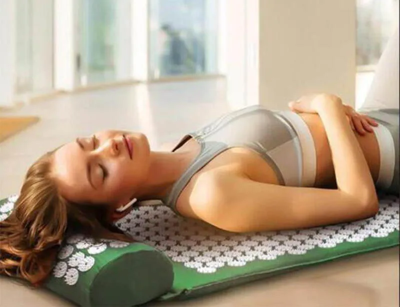 Yoga Mat Fitness Wellness Therapy Body Foot Acupressure Massage Mat Pillow Set Back Neck Massage Cushion Pin Pad Relax Muscles (20)