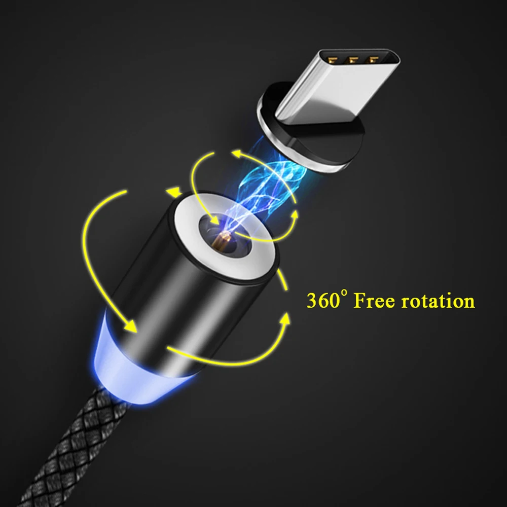 3 в 1 Магнитный usb Мобильный кабель для зарядки телефона 8Pin micro type-c USB кабель магнитный быстрое зарядное устройство магнитный usb зарядный кабель