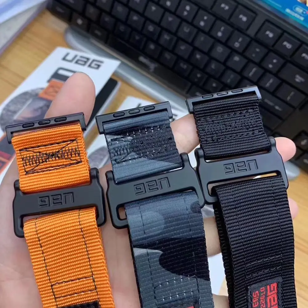 2022 NEW Outdoor Fastener Nylon Strap For Apple Watch Band 6 SE 5 4 40mm 44mm Sports Loop Bracelet iWatch Series Bands 3 2 | Наручные