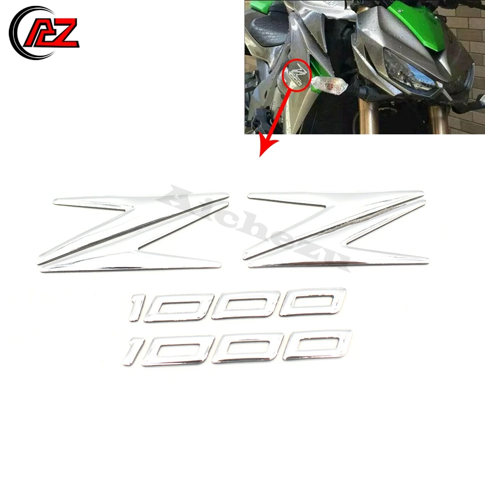 Z1000 3D хромированные наклейки с логотипом мотоцикла виниловые Z образные для Kawasaki
