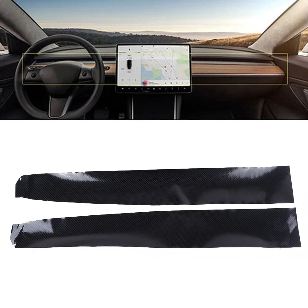 Наклейки автомобильные наклейки из углеродного волокна на приборную панель виниловая пленка значок для Tesla модель 3
