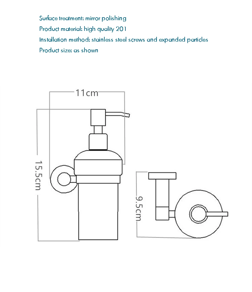 Дозатор жидкого мыла, настенный дозатор мыла/лосьона для ванной комнаты или кухни-матовое стекло/нержавеющая сталь