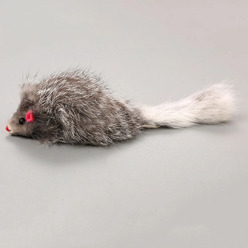 1pc False Mouse Cat Pet Toy Cat Long Haired Tail Mice Soft Real Rabbit Fur Toys For Cats Dogs Toys