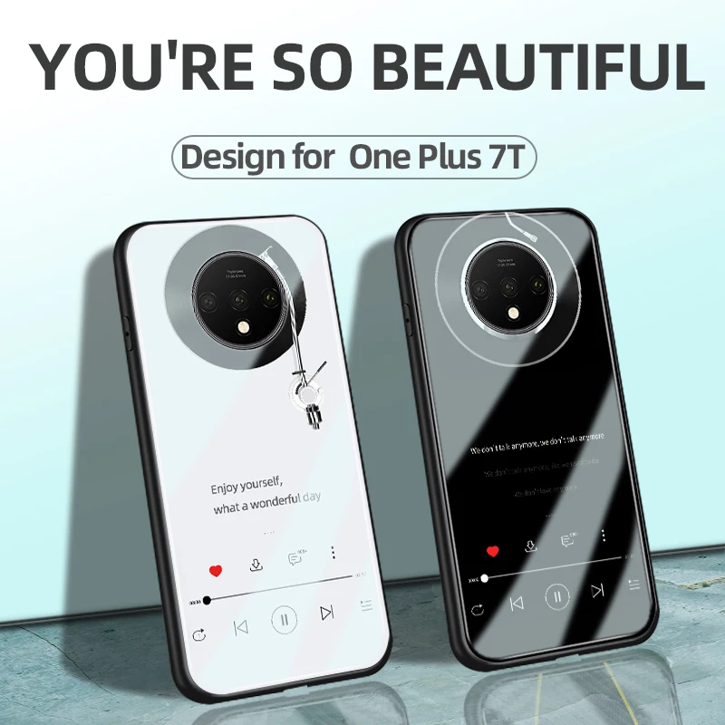 

Case oneplus 7t funny style cassette glass case for 1+7t oneplus 7t support diy custom made