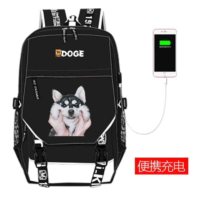 かわいい怠惰なdoge犬おかしいusbバックパックスクールバッグ臥旅行コスプレ子供学生スクールランドセルギフト Aliexpress Luggage Bags