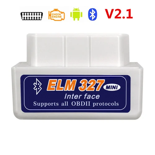 White BT V2.1 OBD2 ELM327 Bluetooth V2.1 OBDII ELM 327 WIFI V1.5 HH OBD ELM327 Bluetooth V2.1/2.1 OBD 2/II Diagnostic Tool Auto Code Scanner - Цвет: White BT V2.1