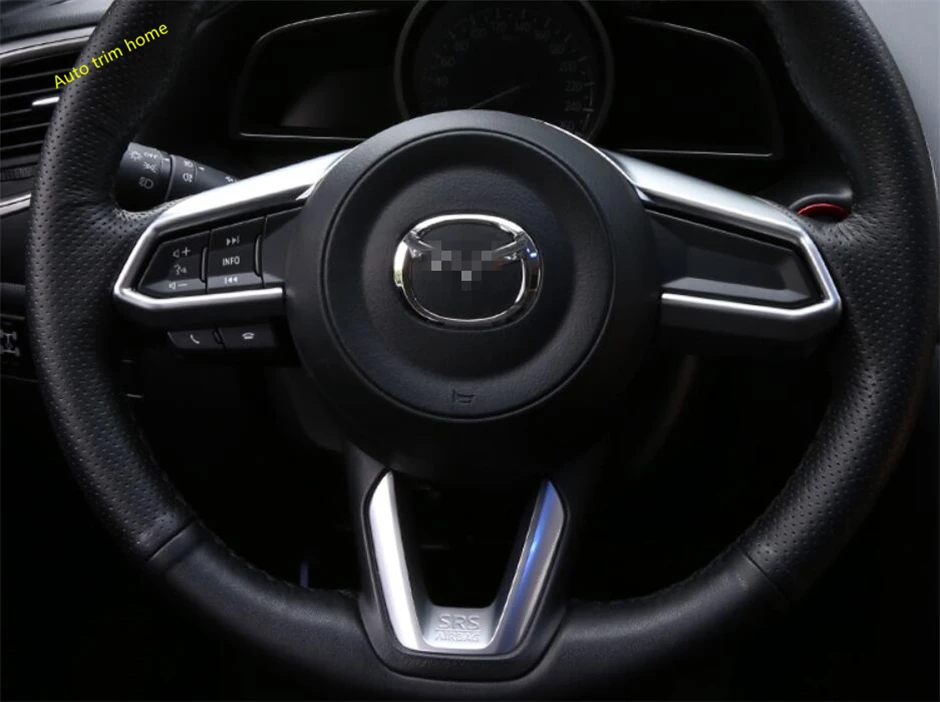 Lapetus обновление интерьера для Mazda CX-9 CX9- ABS Матовый/углеродное волокно стиль украшение рулевого колеса автомобиля рамка отделка