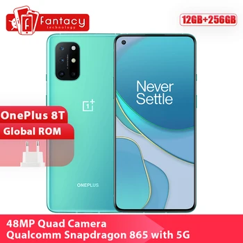 Перейти на Алиэкспресс и купить Новая глобальная Встроенная память OnePlus 8 T 8 T смартфон 12 Гб 256 Snapdragon 865 5G 6,55 ''120 Гц активно-матричные осид, Дисплей 48MP Quad Camera 4500 мАч NFC