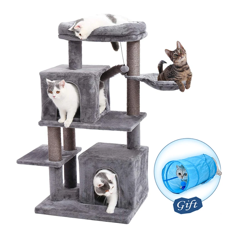 Arbre A Chat De Luxe Meuble De Maison Tour D Activite Pour Chaton Maison De Jeu Avec Poteaux A Gratter Perchoirs Hamac Livraison Gratuite Aliexpress